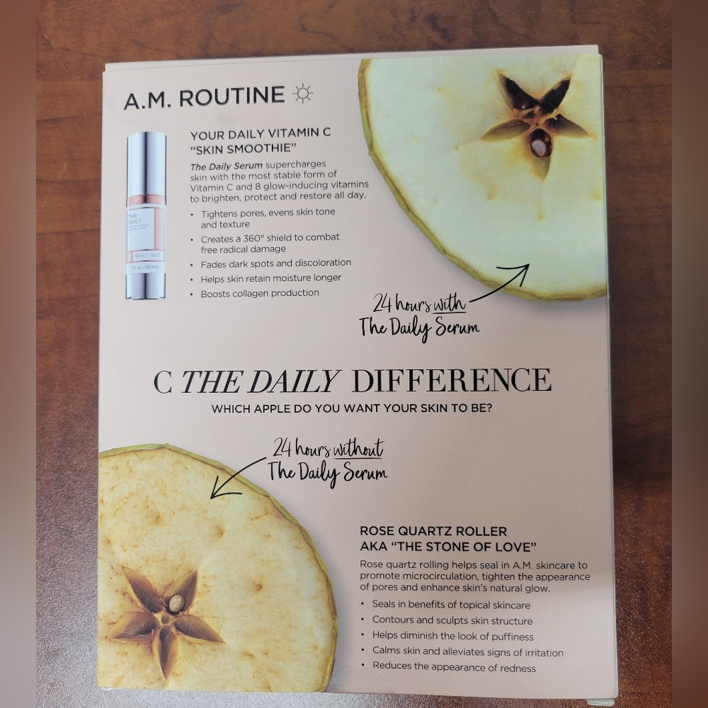 Beauty Bio Vitamin C Serum and Rose Quartz Roller Set NIB - Picture 3 of 8
